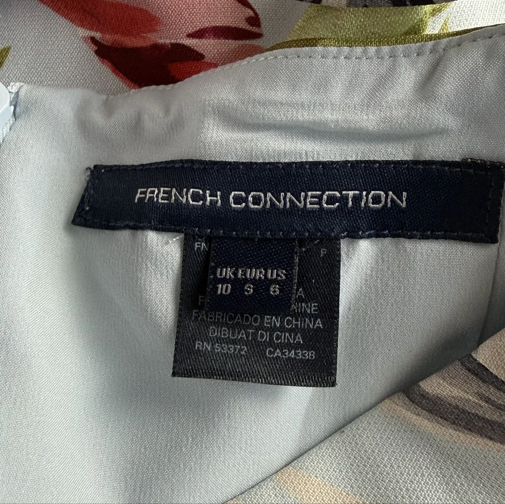 French Connection Cadencia Whisper Floral Print Minidress Light Blue - Picture 6 of 9